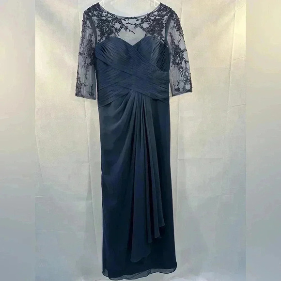 JJs House Mother-of-the-Bride Evening Dress Dark Blue Size 8 - Picture 1 of 11